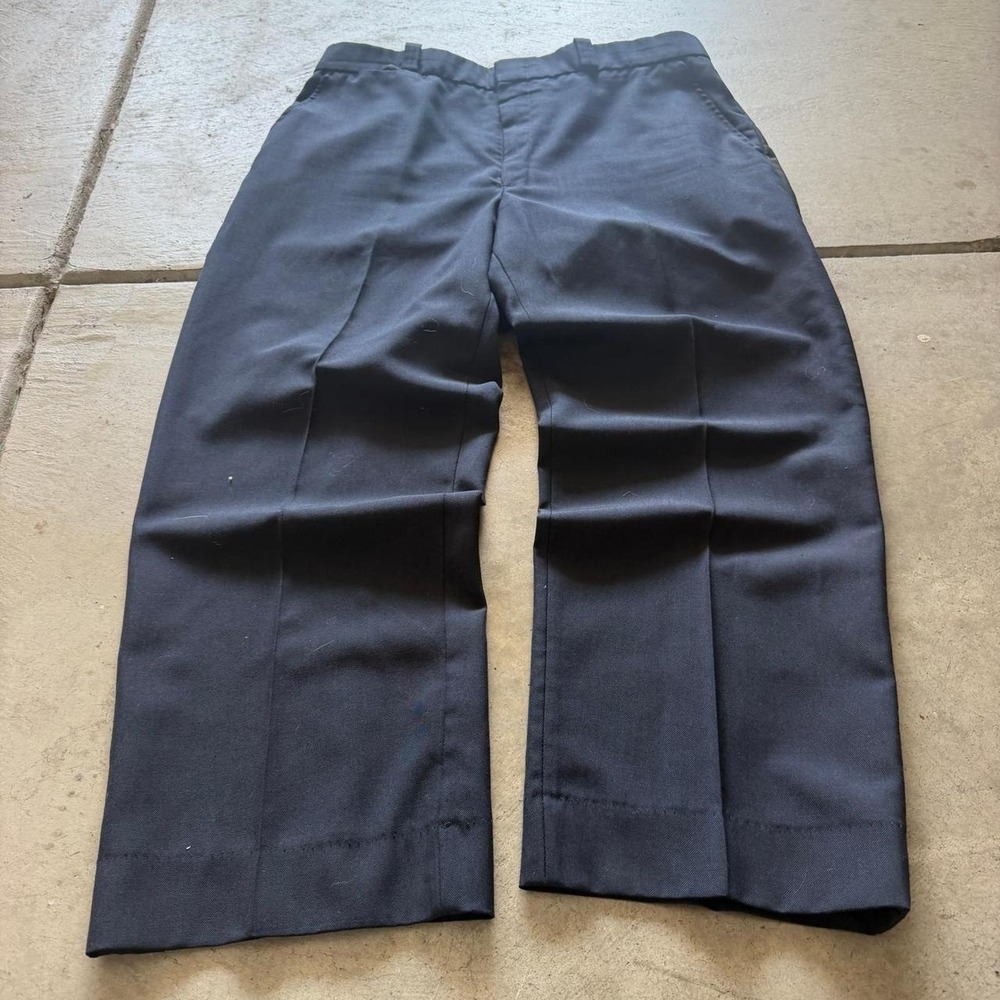 36x30 Blue Wide Leg Pleated Dress Pants Y2K 2000s Vintage